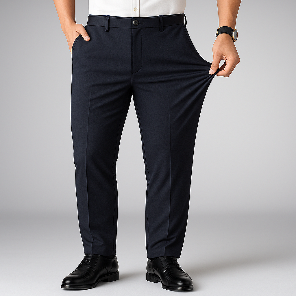 Stretchy Fit Pleated Suit Pants