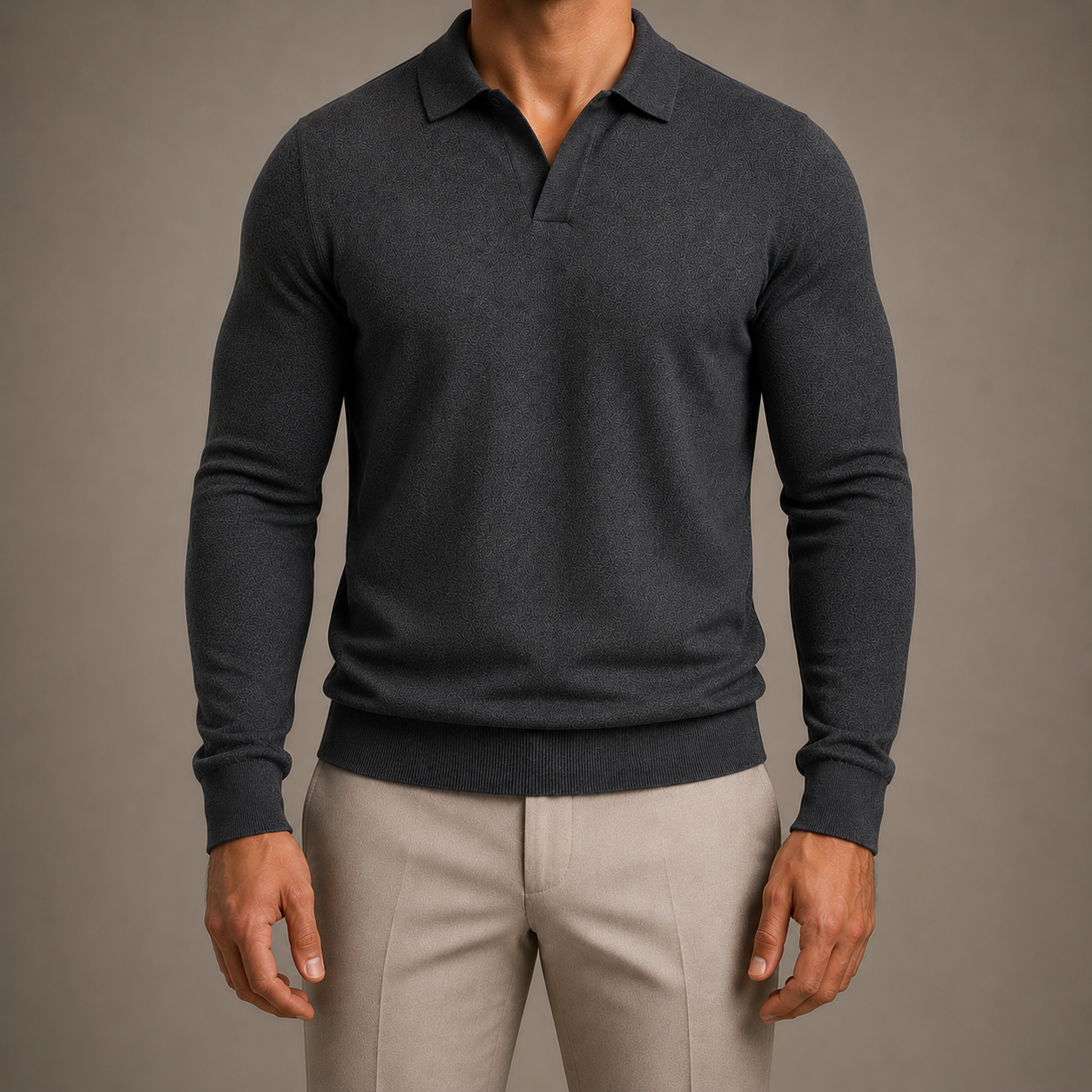DARK GRAY MARCIVO POLO PULLOVER