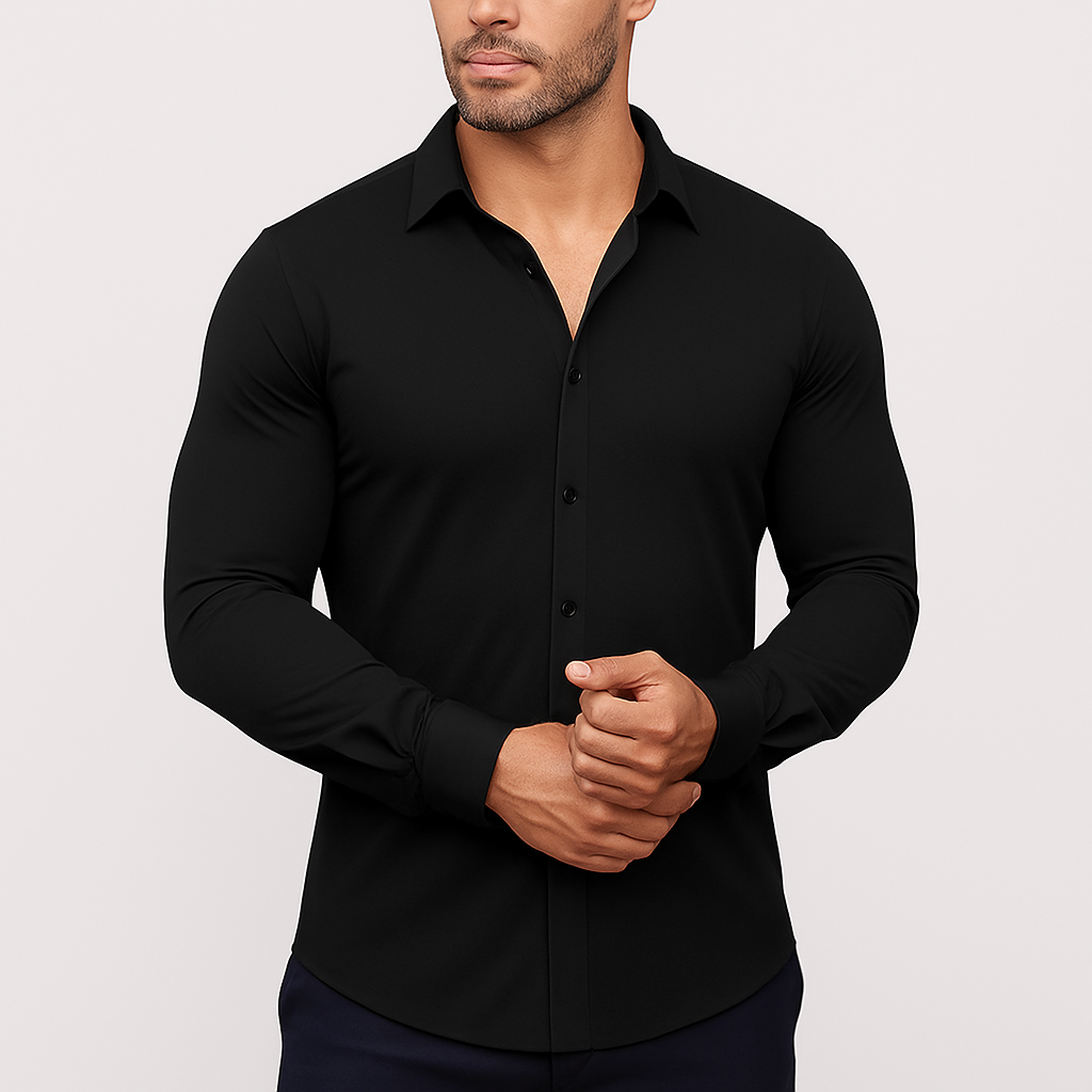 Jet Black The Stretch Dress Shirt Front Look