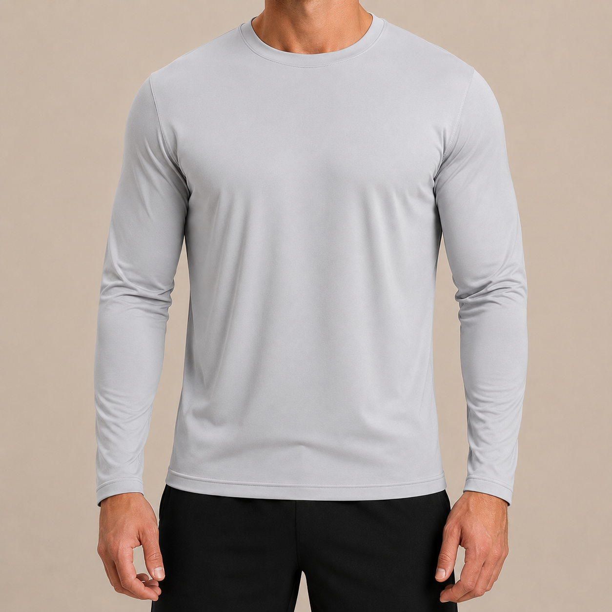 Light Grey Performance Long Sleeve Tee