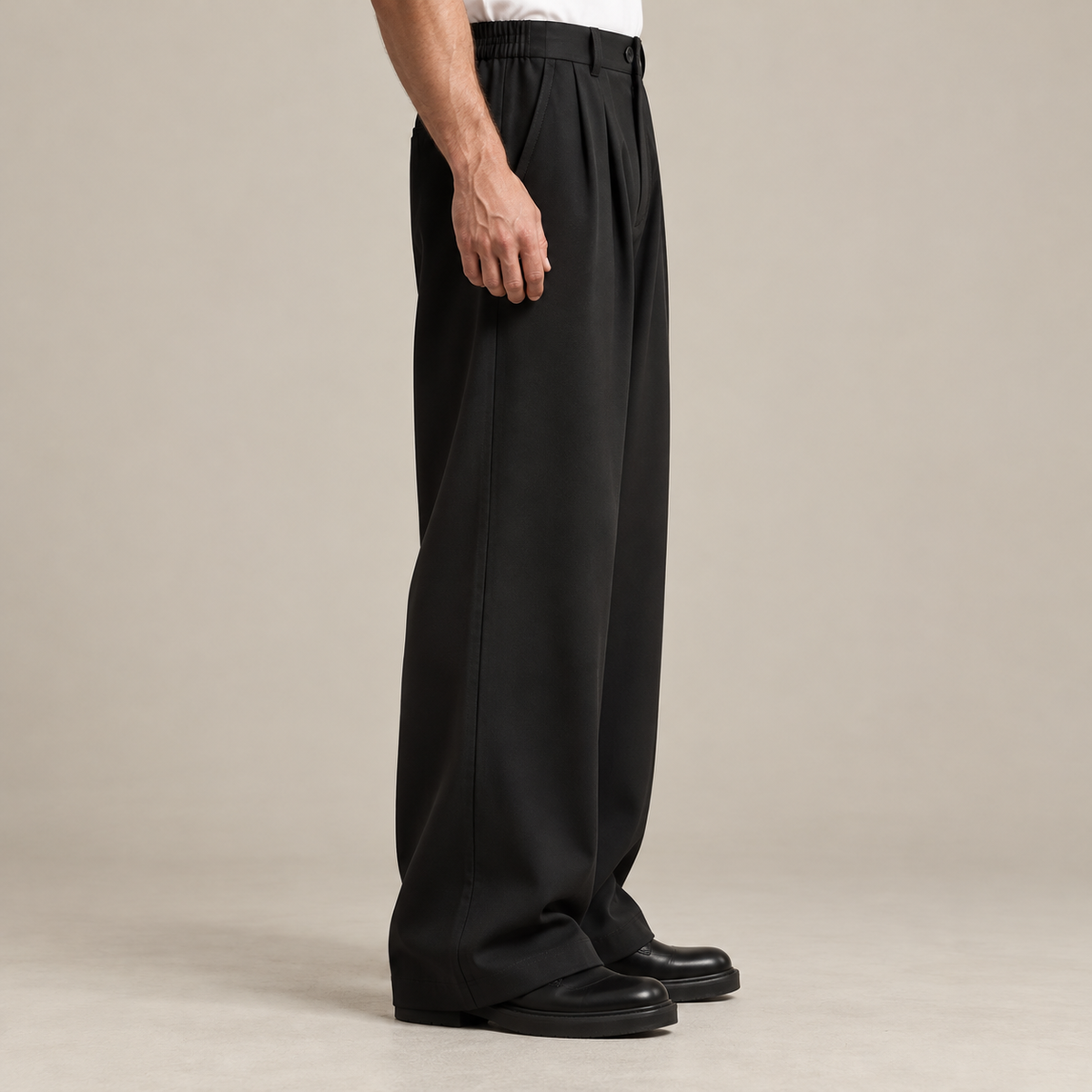 Pleated Wide-Leg Trousers