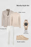 Mocha / Beige & White