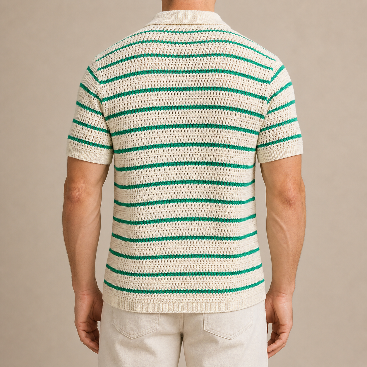 Marbella - Knitted Button Shirt Back View