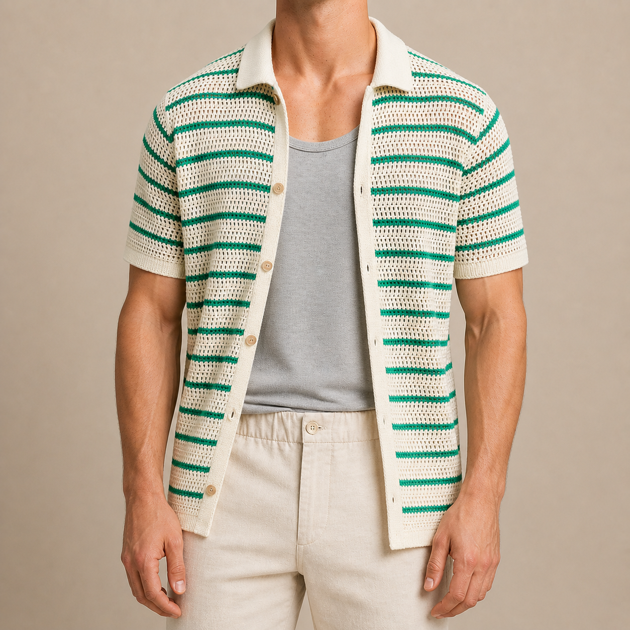 Marbella Knitted Button Shirt – Open Front Styling