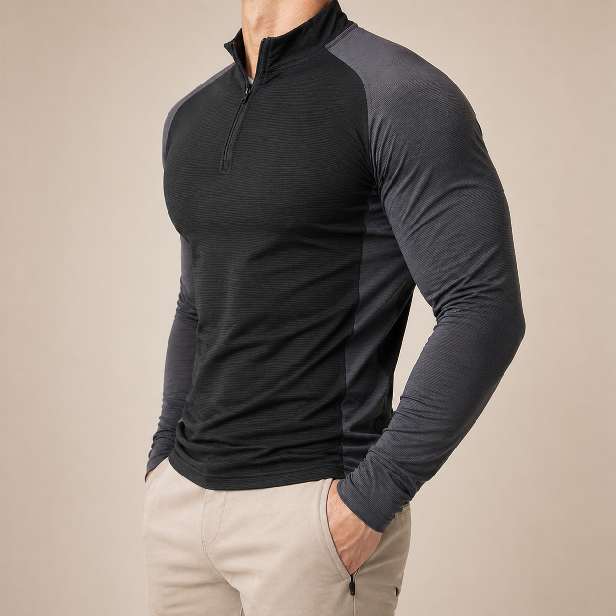 Performance Fit Quarter-Zip Shirt Side View