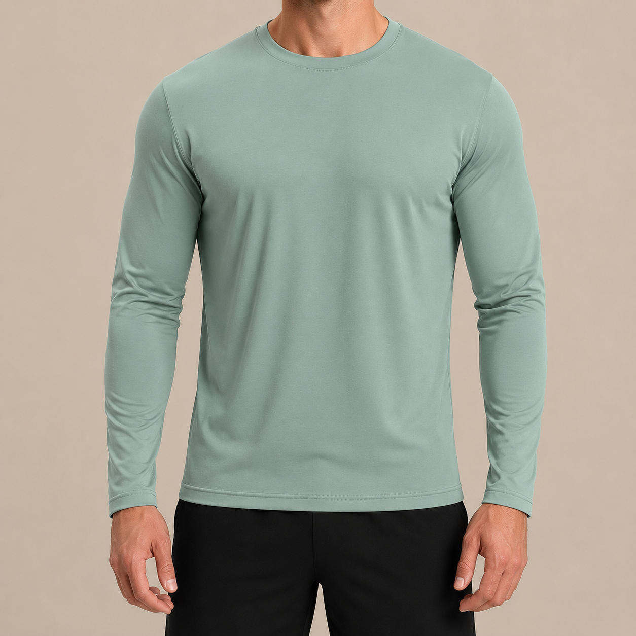 Sage Green Performance Long Sleeve Tee