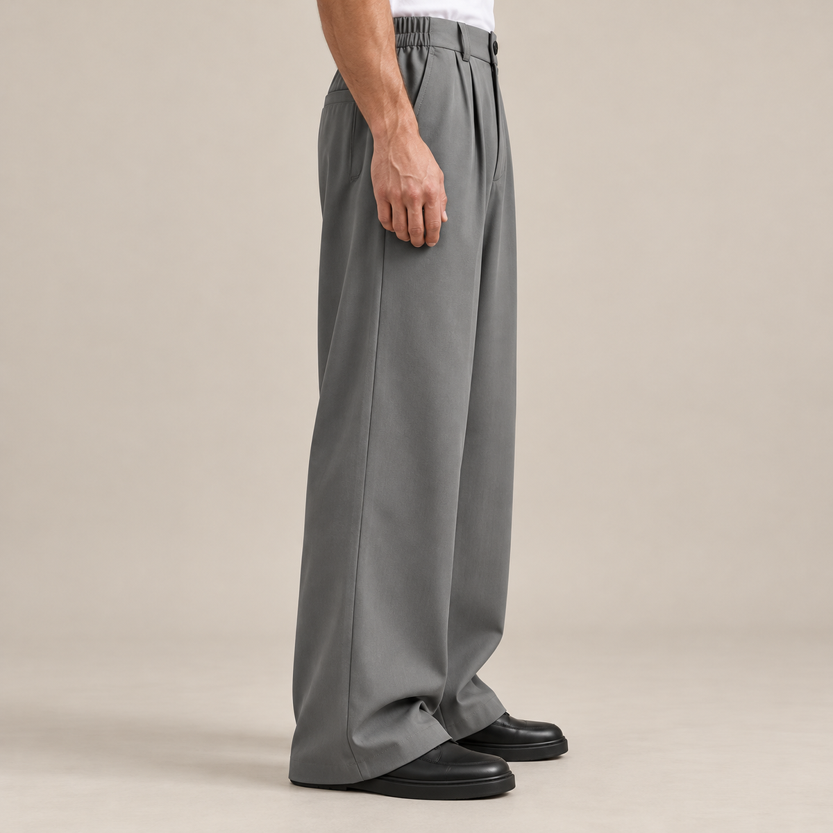 Pleated Wide-Leg Trousers