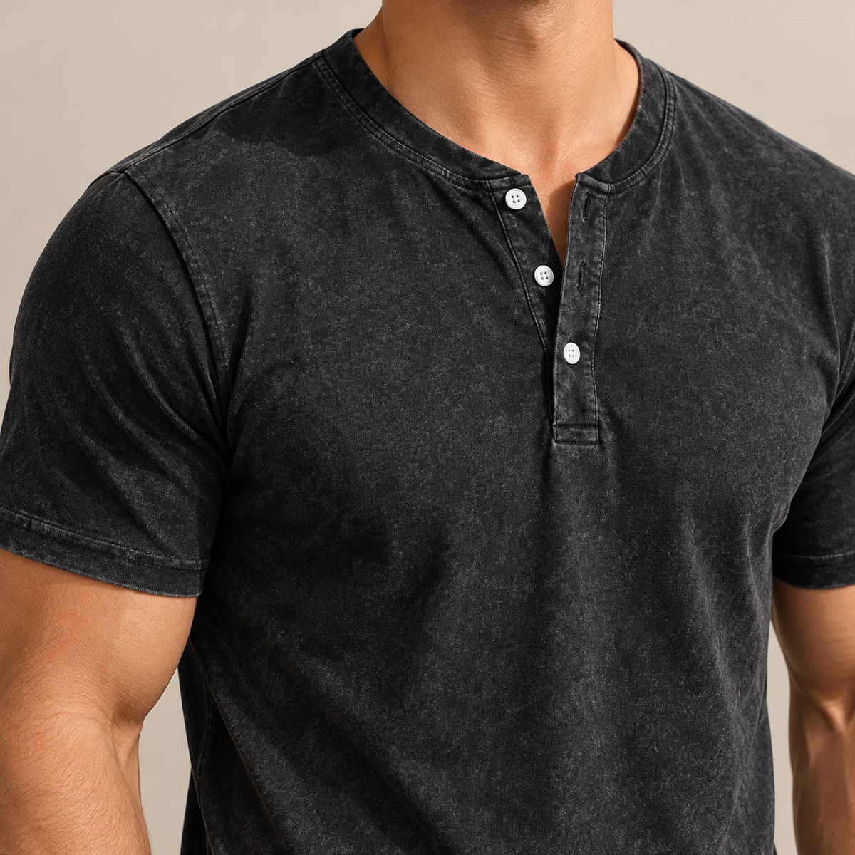 Washed Cotton Henley