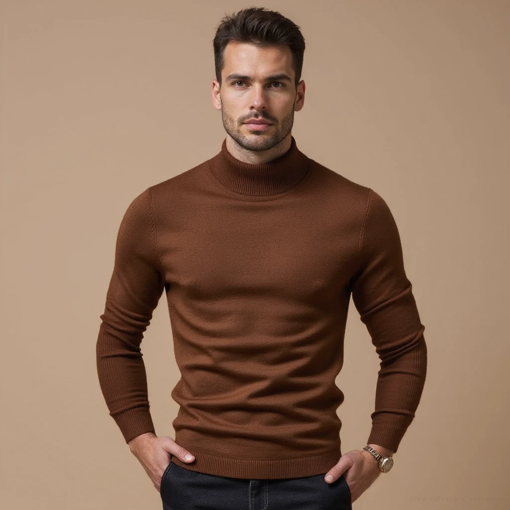 Brown Monte Carlo cashmere blend turtleneck sweater