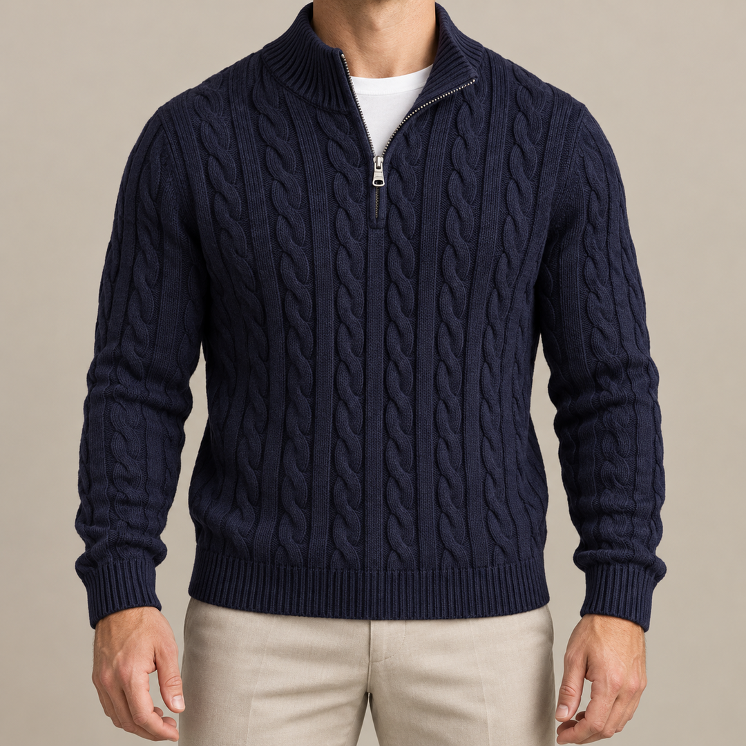 Marcivo Zipped Cable Sweater